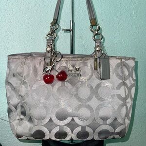 Coach Metallic Silver Tote